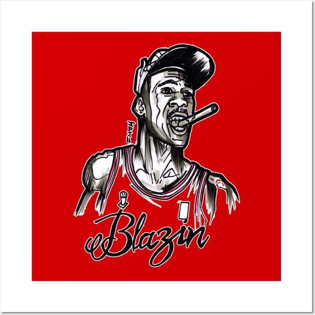 Michael Air Jordan Blazin Wall Art by sketchnkustom